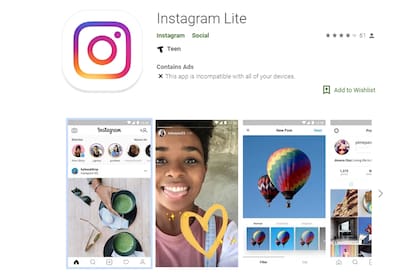 Instagram Lite funciona como una web app, al igual que Twitter Lite