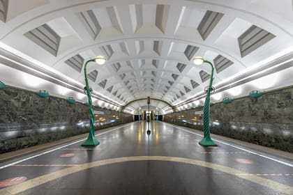 Estación Slavyansky Bulvar de Moscú.