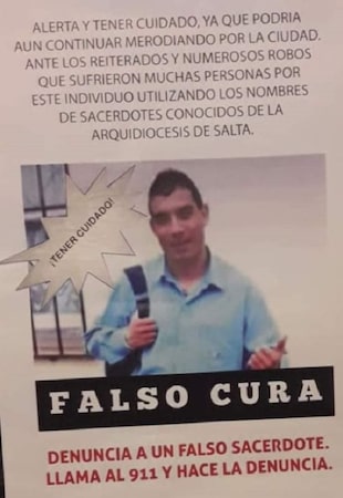 Estafa en Salta: detuvieron a un hombre que se hacía pasar por cura para robar y aprovecharse de los fieles