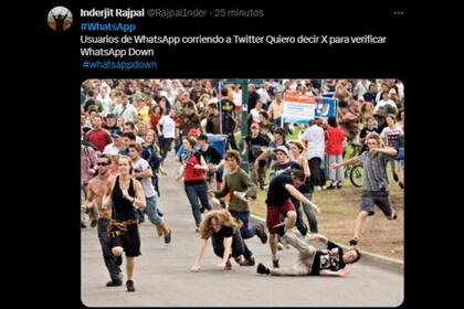 Estallaron los memes tras la caída de WhatsApp (Captura Twitter)