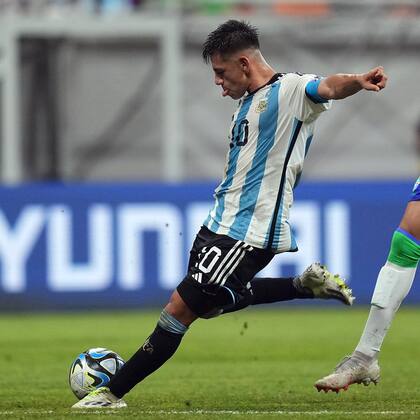 Estampa de crack de Claudio Echeverri, autor del primer tanto de la Sub 17 ante Brasil, en el Mundial de Indonesia