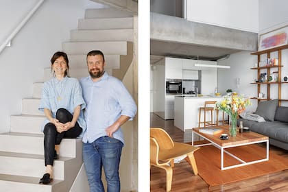 Están al frente del su estudio, Alonso-Crippa, y dan clases en las carreras de Arquitectura de las universidades de Buenos Aires y San Martín. Hace dos años se mudaron a uno de los departamentos en planta baja.