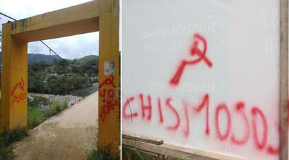 Estas son algunas de las pintadas que aparecieron en Mazamari durante los primeros días de protestas de los cocaleros