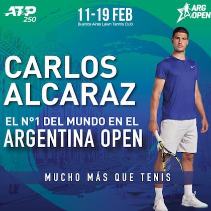 Este año el Argentina Open contará con la presencia del español Carlos Alcaraz, número uno del mundo
