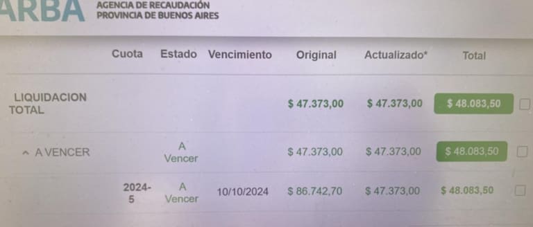 Este contribuyente abonó de manera anticipada la totalidad del impuesto a principio de año y, ahora le llegó "la cuota extra" para abonar el próximo mes