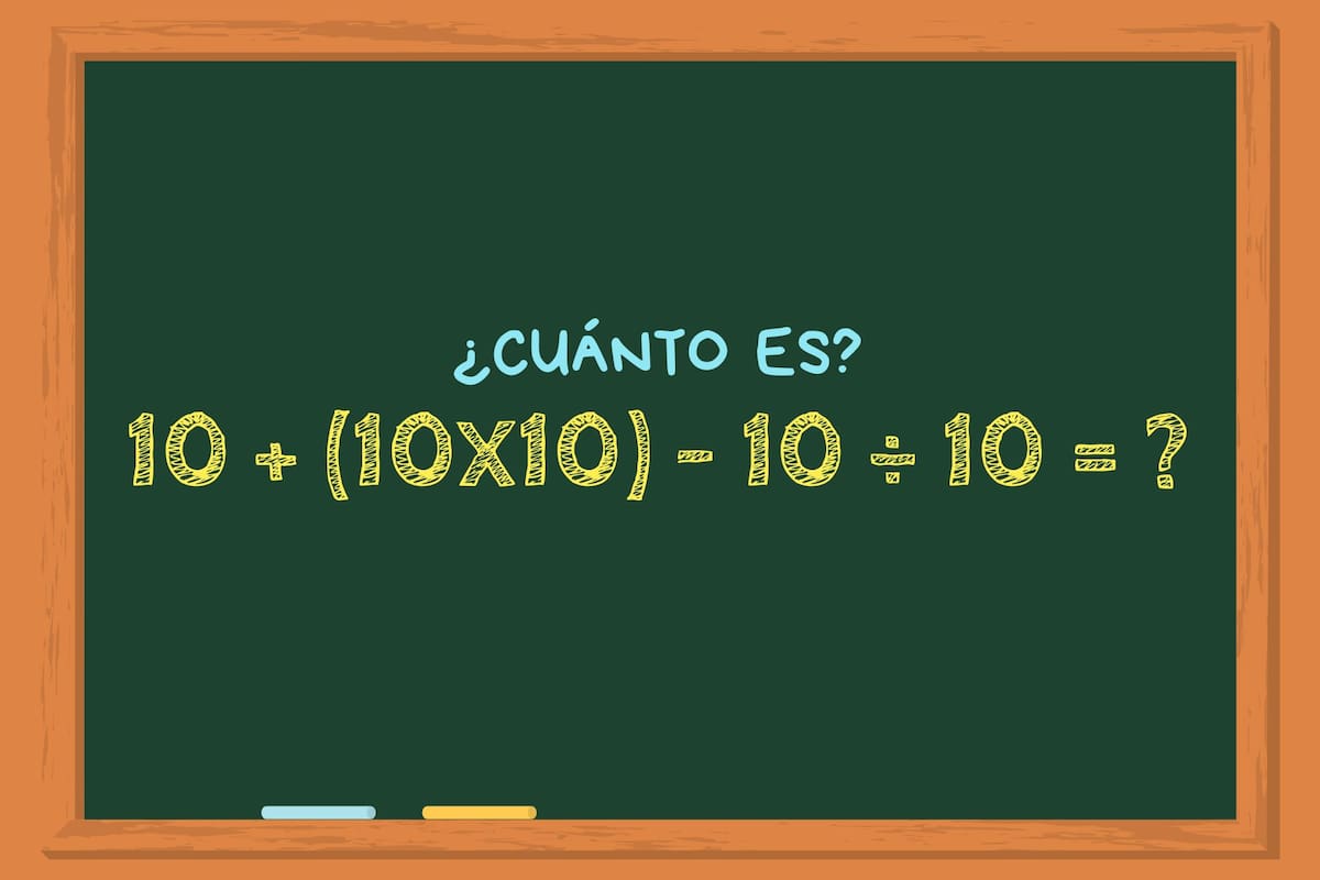¿Cuánto es 10+(10x10)-10÷10? El reto matemático que muy pocos pueden ...