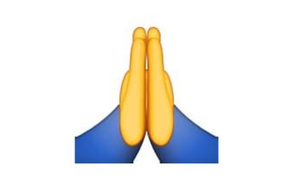 Este emoji ha causado gran confusión, ya que se habla de una persona rezando o dos manos que se chocan. Foto: Emojipedia