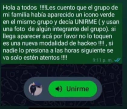 Este es el mensaje que se volvió viral sobre el botón "Unirse" de la red social