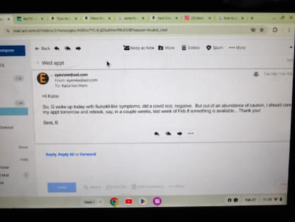 Este fue el correo que envió Betsy Arakawa a su masajista (Foto: Oficina del Sheriff de Santa Fe)