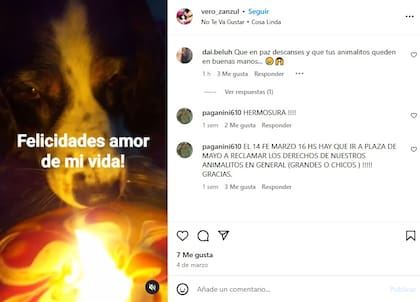 Este fue el último posteo de Verónica Zanzul