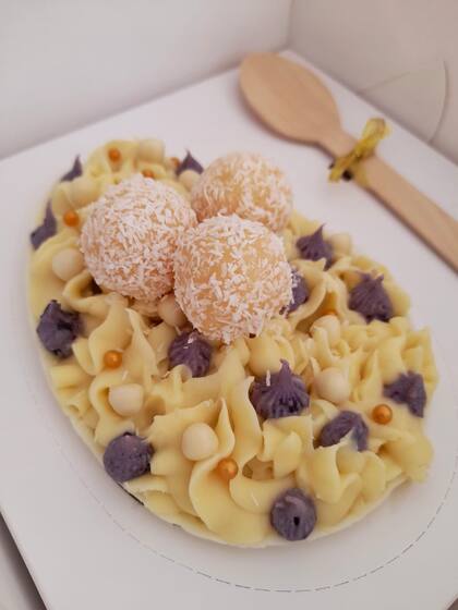 Este huevo de Pascua es de frutos rojos; cuesta: $1450.