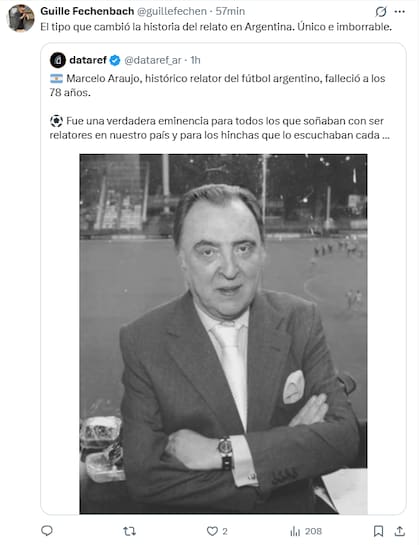 Este lunes en la madrugada falleció Marcelo Araujo y cuando se supo la noticia, todos los colegas salieron a despedirlo en las redes