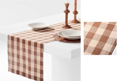 Este mantel está confeccionado con lino europeo de alta calidad, de origen sostenible, y su diseño es descrito como más sutil (Foto Crate & Barrel)