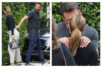 Este martes Jennifer López y Ben Affleck fueron fotografiados besándose en la puerta de la casa del actor