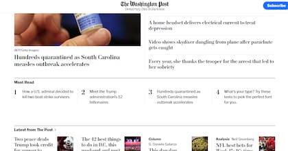 Este miércoles por la mañana, el juego interactivo de The Washington Post estaba entre las 4 notas más leídas del momento en el prestigioso diario norteamericano