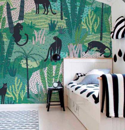 Este mural es ideal para el cuarto de los más chicos o para darle frescura a un comedor diario