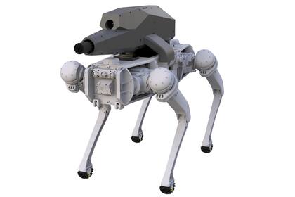 Este perro robot de Ghost Robotics puede llevar un rifle a control remoto en el lomo
