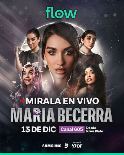 Este sábado 13 de diciembre Flow transmite en vivo el show de María Becerra en River