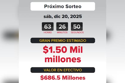 Este sábado 20 de diciembre, el premio mayor de la lotería Powerball asciende a 1500 millones