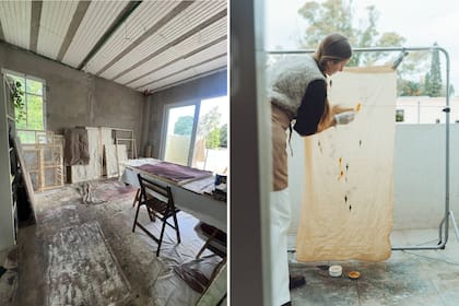 Este sector de la casa quedó revocada y con las instalaciones sanitarias, eléctricas y de climatización listas. Por ahora, funciona como taller.