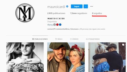 Este viernes, Mauro Icardi dejó de seguir a Wanda en redes sociales (Captura: Instagram @mauroicardi)
