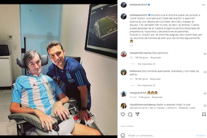 Estebal Bullrich compartió su encuentro con Lionel Scaloni en las redes