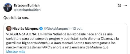 Esteban Bullrich calificó de ‘idiota’ al biógrafo presidencial Nicolás Márquez