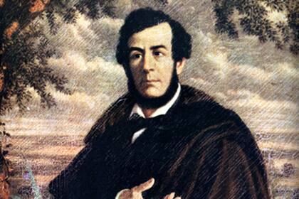 Esteban Echeverría en una pintura de Ernest Charton