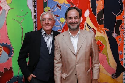 Esteban tedesco y Tulio Andreussi Guzmán en la inauguración de la muestra “Colección Esteban Tedesco: el valor del arte contemporáneo” del Fondo Nacional de las Artes realizada en la Casa Victoria Ocampo