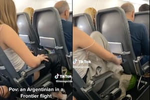 Es argentina, la filmaron en una insólita situación en un avión de Estados Unidos y quedó en evidencia