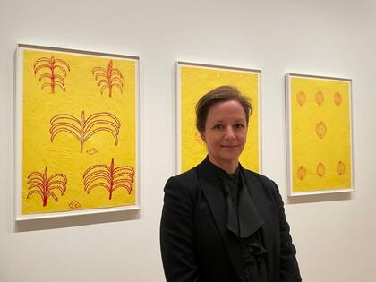 "Esto nos permite mostrar obras de muchos artistas que no suelen verse en Nueva York, de una forma transgeneracional y transgeográfica“, dice Inés Katzenstein, junto a obras de Sheroanawë Hakihiiwë