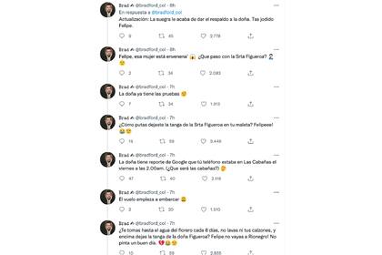 Estos fueron los tweets con los que el hombre actualizó toda la historia del aeropuerto