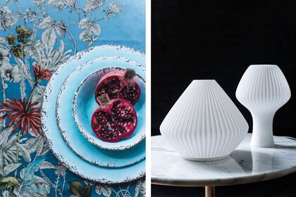 Estos platos, que parecen enlozados, en realidad son de melamina. Hallazgos divertidos entre las bellas antigüedades de Bristol.