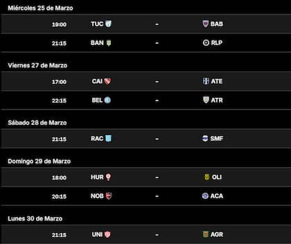 Estos son los partidos de la Copa Argentina previstos para la última semana de marzo