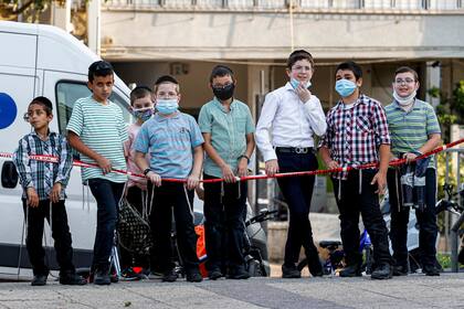 Estudiantes de una escuela ultraortodoxa