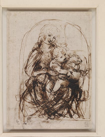 "Estudio para la Virgen del Gato", de Leonardo da Vinci, Museo Británico de Londres