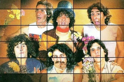 Eternos payasos: Alfredo Desiata, Miguel Abuelo, Polo Corbella, Andrés Calamaro, Gustavo Bazterrica y Cachorro López