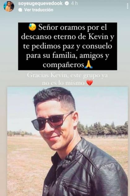 Eugenia Quevedo, cantante de La Banda de Carlitos, expresó su dolor en las redes sociales por la muerte del asistente de la banda, Kevin Perez