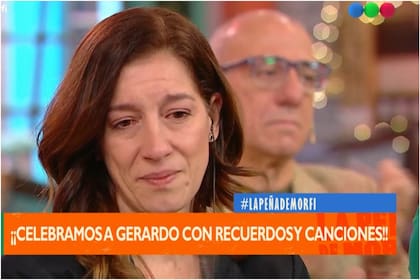 Eugenia Quibel durante el primer programa de La peña de morfi que salió al aire luego del fallecimiento de Gerardo Rozín