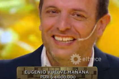 Eugenio ganó los 2 millones de pesos en Los 8 escalones y accedió volver para intentar duplicarlo (Foto: Captura)