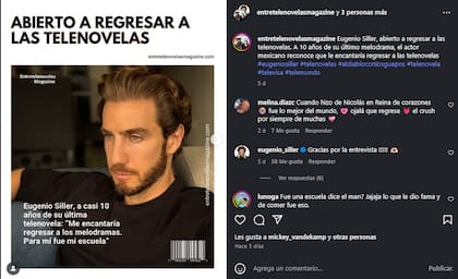 Eugenio Siller está dispuesto a regresar a las telenovelas mexicanas. Instagram / @entretelenovelasmagazine
