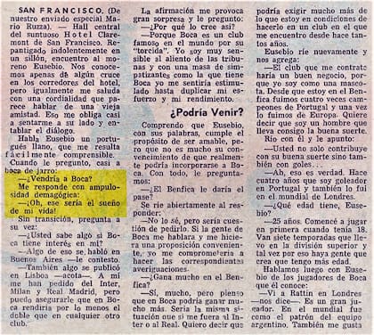 Eusébio y su intención de llegar al club, en charla con la revista Así es Boca.