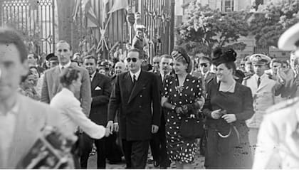 Eva Duarte de Perón durante la visita a la Fábrica de Tabacos, en Sevilla, en 1947