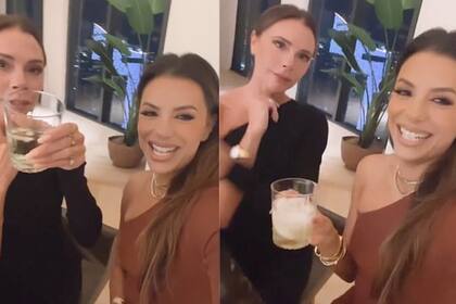 Eva Longoria y Victoria Beckham disfrutaron de algunos tragos antes de la reunión