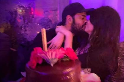 Eva y Eduardo el mes pasado, en el cumpleaños de la actriz