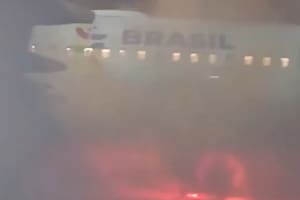 Evacuaron de urgencia un avión de Latam en San Pablo tras el incendio de un equipo