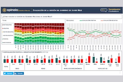 Evaluación de la gestión del Gobierno (Fuente: Opinaia)