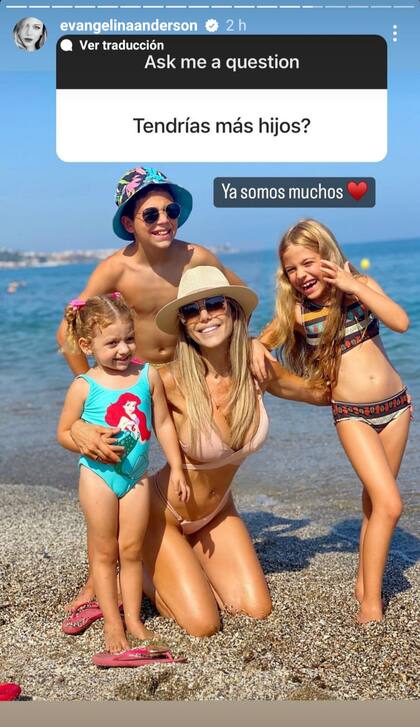 Evangelina Anderson dijo si tendría más hijos con Martín Demichelis