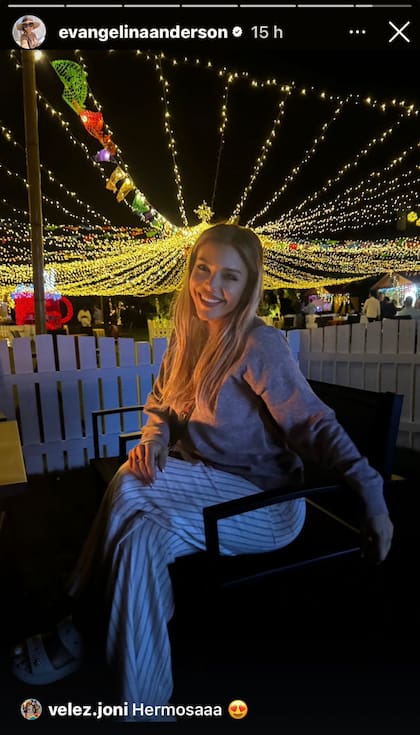 Evangelina Anderson disfrutó de una noche de playa