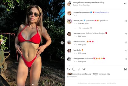 Evangelina Anderson encendió las redes y recibió un elogio de Wanda Nara